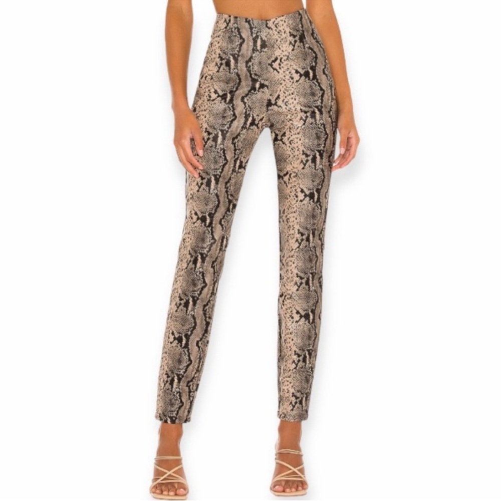 Superdown NWOT Snake Pants Snakeskin Print‎ Size Small Faux Leather High Rise
